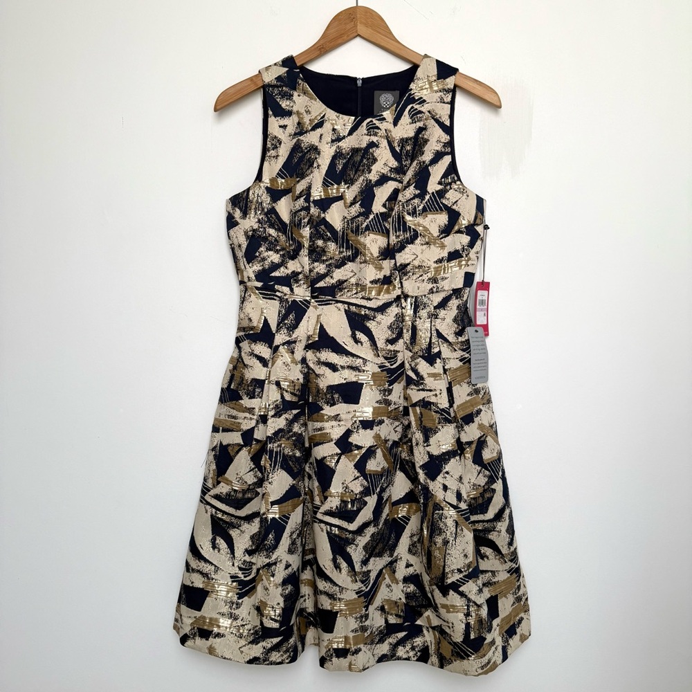 VINCE CAMUTO Jacquard Abstract Print Fit and Flare Mini Dress, NWT - Picture 6 of 14